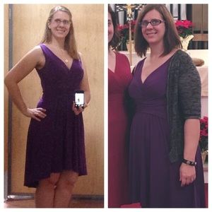 Purple high low dress size 10